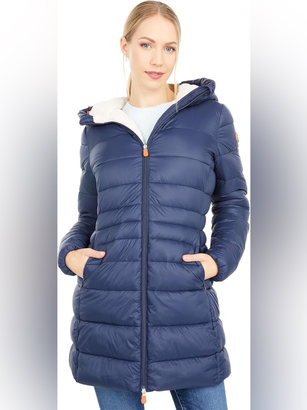 Save the Duck Fleece-Lined Puffer Jacket - Giga Solid Navy XL